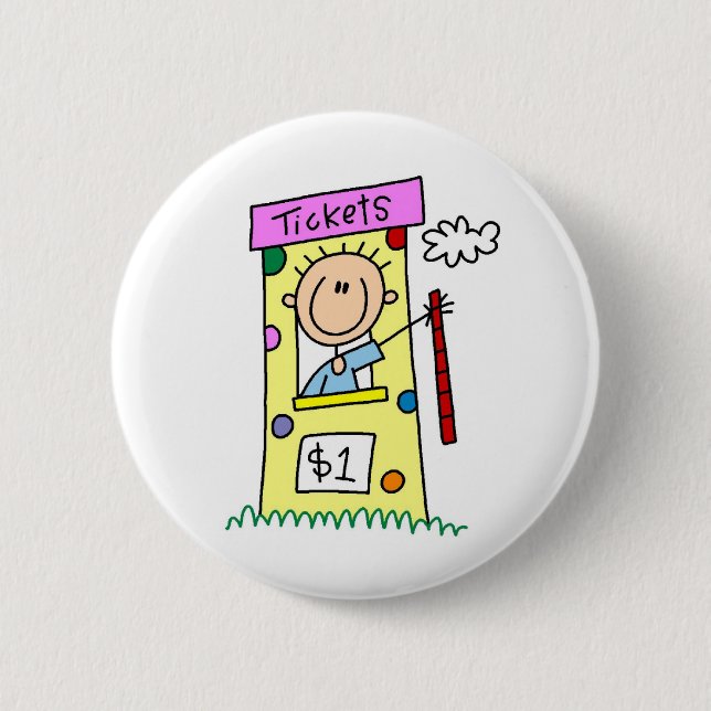 Badge Rond 5 Cm Billets pour le chiffre juste bouton de bâton (Devant)