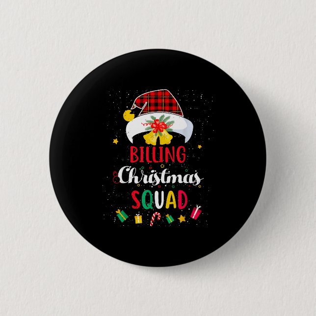 Badge Rond 5 Cm Billing Christmas Squad Santa Hat Billing Speciali (Devant)