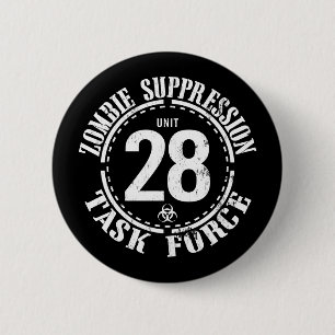 Badge Rond 5 Cm Biodanger : Bouton Contagion Zombie