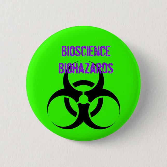 Badge Rond 5 Cm Biohazard, Biohazards de biosciences (Devant)