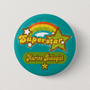 Badge Rond 5 Cm Biologiste de marine de superstar