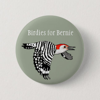 Badge Rond 5 Cm Birdies pour Bernie ! - Pivert Rouge-Gonflé