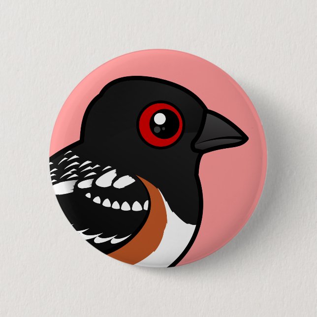 Badge Rond 5 Cm Birdorable a repéré le Towhee (Devant)