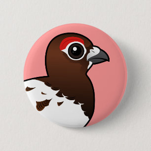Badge Rond 5 Cm Birdorable Willow Ptarmigan, homme d'été