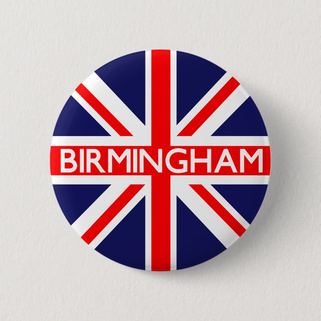 Badge Rond 5 Cm Birmingham : Drapeau britannique (Devant)