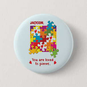 Badge Rond 5 Cm Birthday Boy Puzzle Amour aux pièces