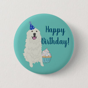 Badge Rond 5 Cm Birthday Great Pyrenees Mountain Dog