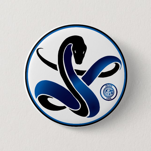 Badge Rond 5 Cm Biscione Nerazzurro Inter (épingle de serpent) (Devant)