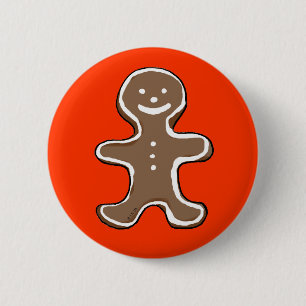 Badge Rond 5 Cm Biscuit de bonhomme en pain d'épice