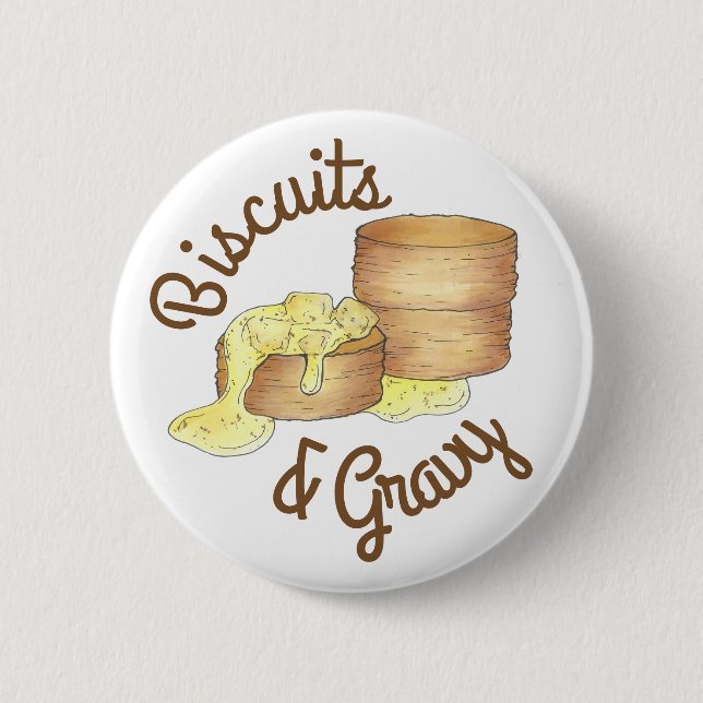 Badge Rond 5 Cm Biscuits et saucisses Gravité Petit déjeuner Sud (Devant)