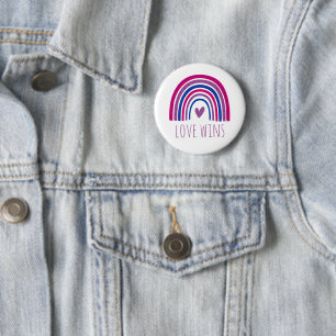 Badge Rond 5 Cm Bisexual Pride Love Wins LGBT Rainbow Button