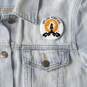 Badge Rond 5 Cm Bitcoin pour toujours