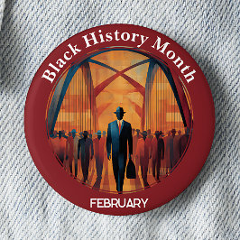 Badge Rond 5 Cm Black History Month Bridge Crossing Pinback Button