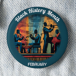 Badge Rond 5 Cm Black History Month Jazz Band Pinback Button