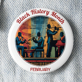 Badge Rond 5 Cm Black History Month Jazz Band Pinback Button