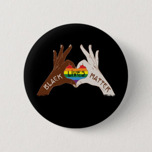 Badge Rond 5 Cm Black Lives Matt - BLM Rainbow