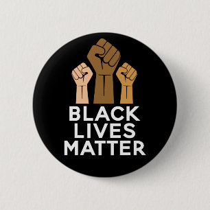 Badge Rond 5 Cm Black Lives Matt - Fist Pump Solidarité