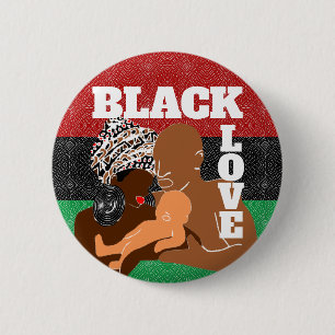 Badge Rond 5 Cm Black Love Brown Love Black Family