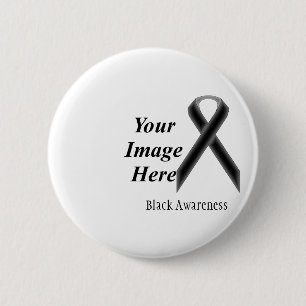 Badge Rond 5 Cm Black Standard Ribbon by Kenneth Yoncich
