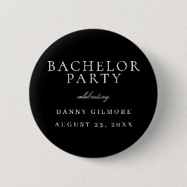 Badge Rond 5 Cm Black & White Classic Hommes Bachelor Party