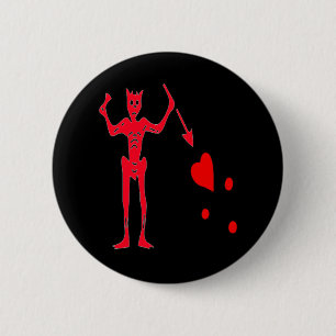 Badge Rond 5 Cm Blackbeard-Rouge
