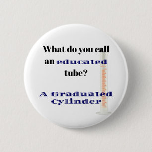 Badge Rond 5 Cm Blague scientifique papa plaisante Cylindre diplô
