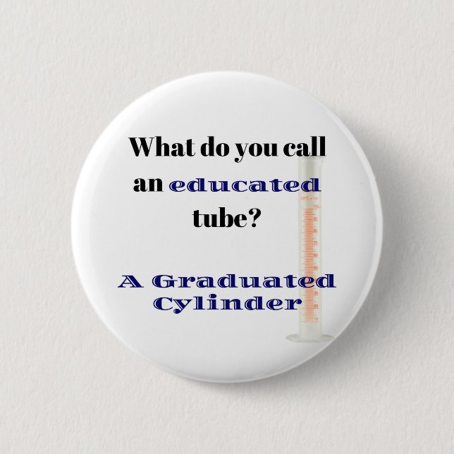 Badge Rond 5 Cm Blague scientifique papa plaisante Cylindre diplôm (Devant)