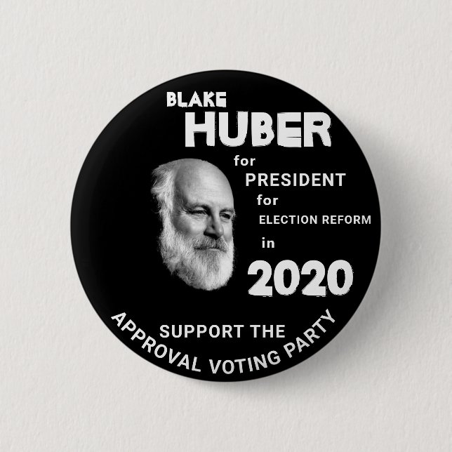 Badge Rond 5 Cm Blake Huber à la présidence 2020 (Devant)