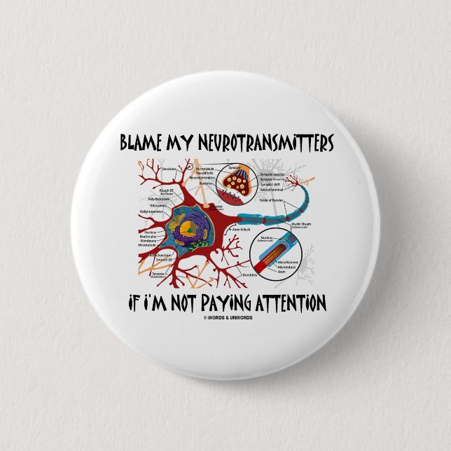 Badge Rond 5 Cm Blâmer mes neurotransmetteurs si ne pas prêter att (Devant)