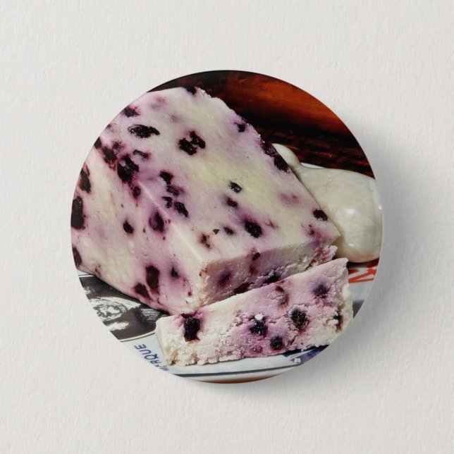 Badge Rond 5 Cm Blanc Stilton de myrtille (Devant)