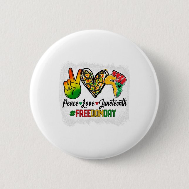 Badge Rond 5 Cm Bleached Peace Love Junet1865 Freedom Day Af (Devant)