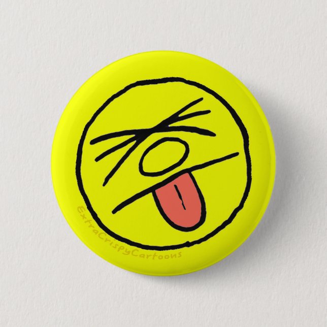 Badge Rond 5 Cm "Blech croustillant supplémentaire font face" à la (Devant)