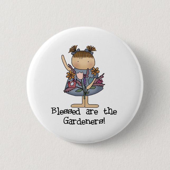Badge Rond 5 Cm Blessed sont les jardiniers (Devant)