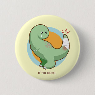 Badge Rond 5 Cm Blessure de Dino
