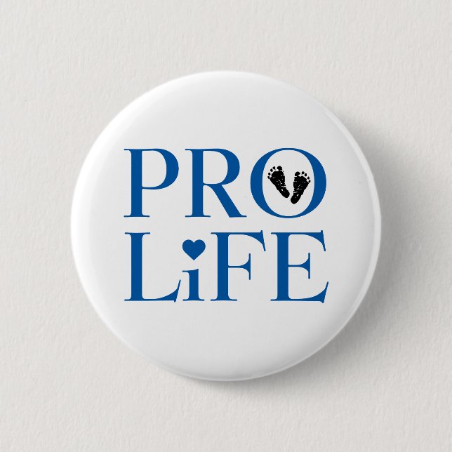 Badge Rond 5 Cm Bleu Anti-avortement (Devant)