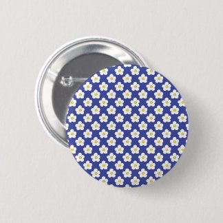 Badge Rond 5 Cm Bleu brillant et floral