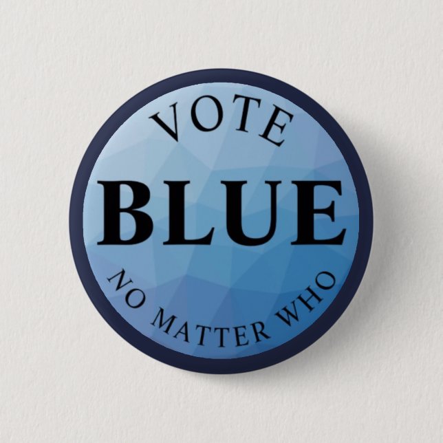 Badge Rond 5 Cm Bleu de vote n'importe qui (Devant)