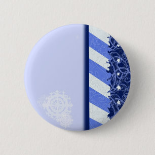 Badge Rond 5 Cm Bleu d'hiver