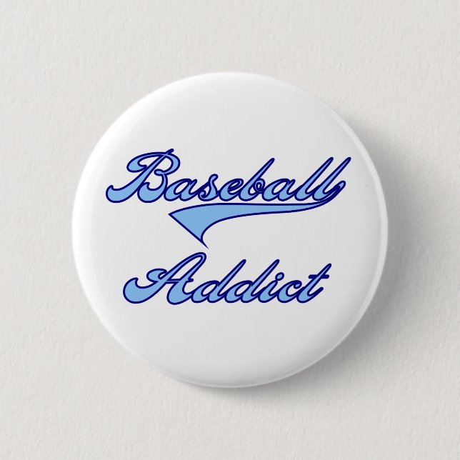 Badge Rond 5 Cm Bleu d'intoxiqué de base-ball (Devant)
