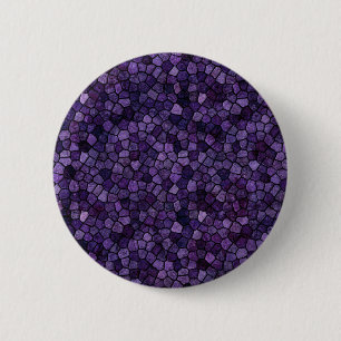Badge Rond 5 Cm Bleu encrier pavé patchwork motif terrazzo