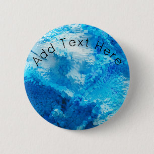 Badge Rond 5 Cm Bleu et blanc Mélange d'art Abstrait