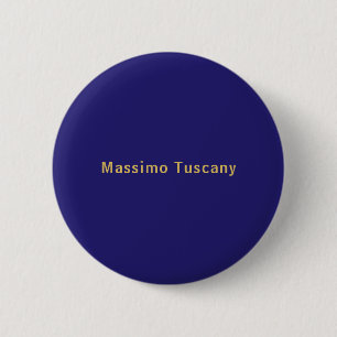 Badge Rond 5 Cm Bleu foncé et or Minimaliste tendance professionne