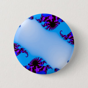 Badge Rond 5 Cm bleu fractal
