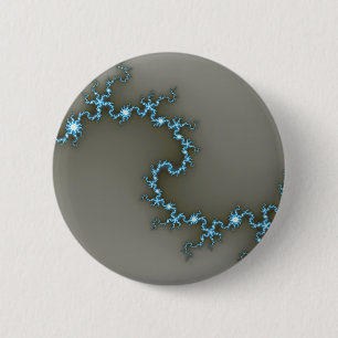 Badge Rond 5 Cm Bleu - Fractal
