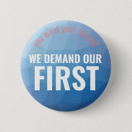 Badge Rond 5 Cm Bleu géométrique d'amendement de premier