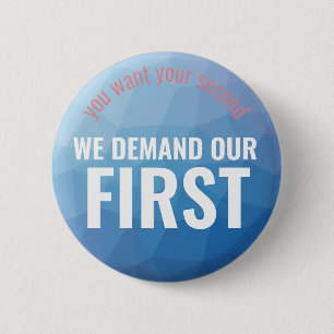 Badge Rond 5 Cm Bleu géométrique d'amendement de premier