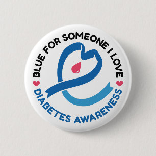 Badge Rond 5 Cm Bleu pour quelqu'un que j'aime – Sensibilisation a