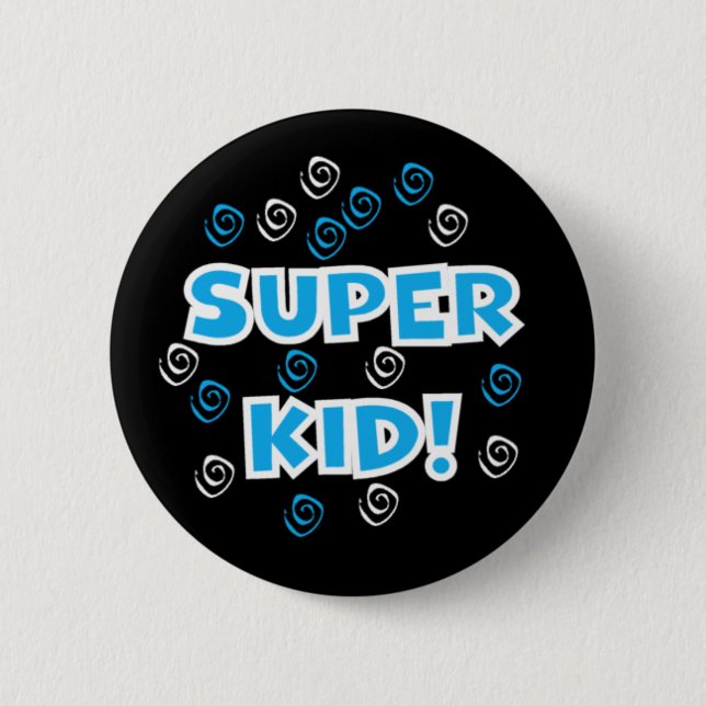 Badge Rond 5 Cm Bleu superbe d'enfant (Devant)