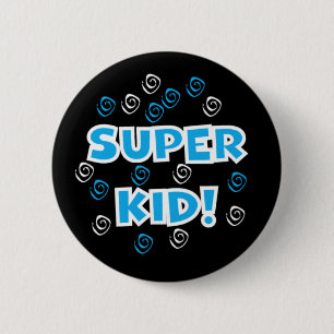 Badge Rond 5 Cm Bleu superbe d'enfant