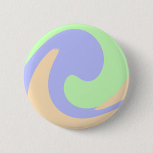 Badge Rond 5 Cm Bleu vert ombre fluide marbre boho audacieux motif